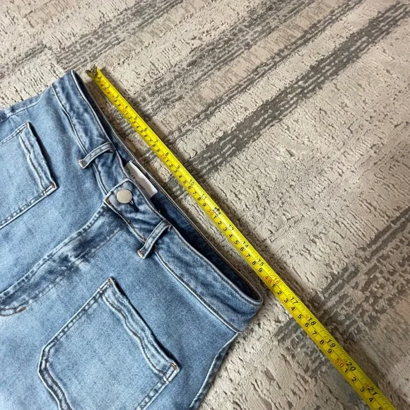 Dear John Womens Wide Leg High Rise Patch Pocket Jeans Blue Size 32 DPM-55-A152 - Picture 5 of 12